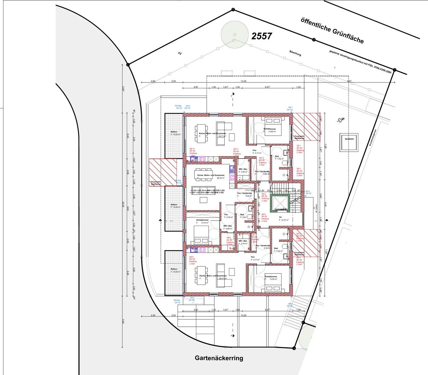 Gartenäckerring, Grundriss 2. Obergeschoss