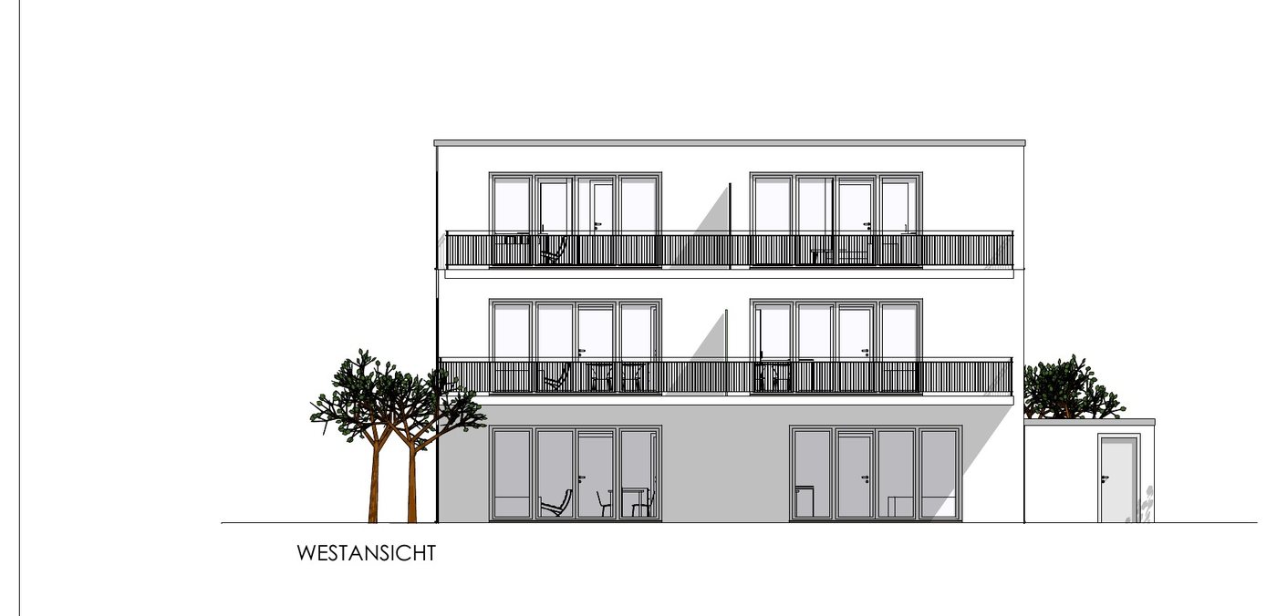 Dimbacher Straße, Flachdach, Ansicht West